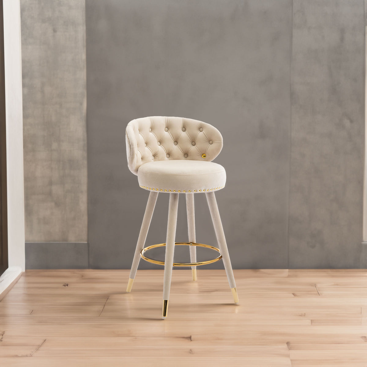 COOLMORE Counter Height Bar Stools Set of 2 for Kitchen Counter Solid ...