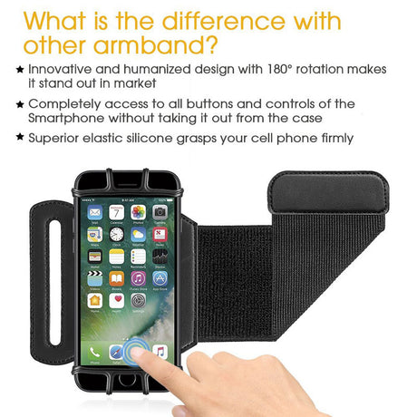 180 Degree Rotatable Running Wristband Phone Case Arm Band Sport Cycling Gym Wristlet Belt Armband Bag - V.I.P Digital Presence