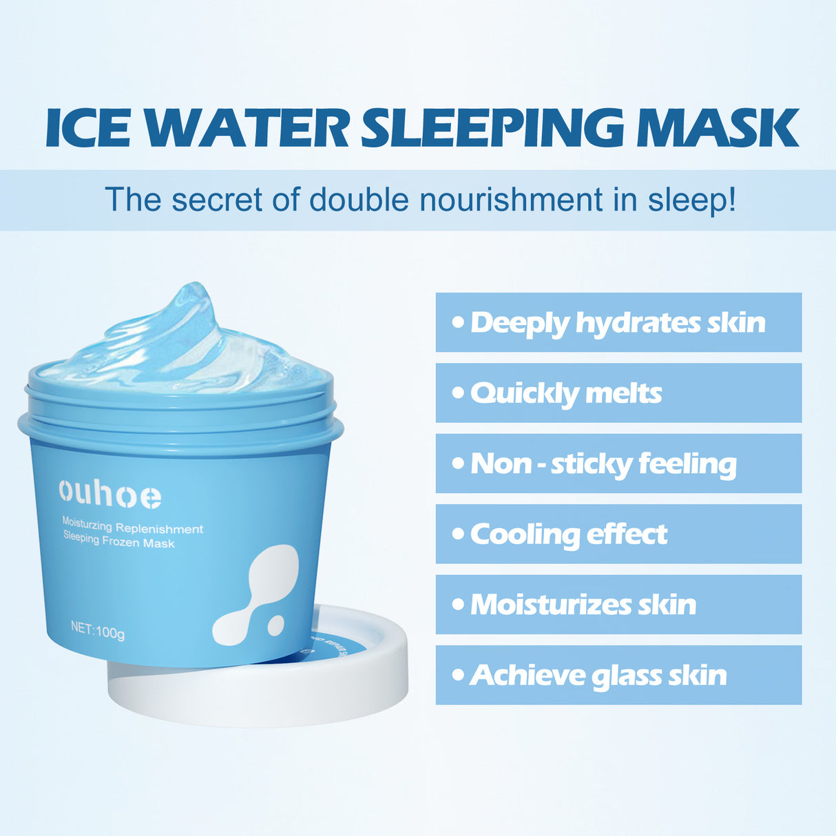 Hydrating And Moisturizing Sleep Frozen Mask, Shrink Pores Brightens Skin, Refreshes And Moisturizes Spread Mask - V.I.P Digital Presence