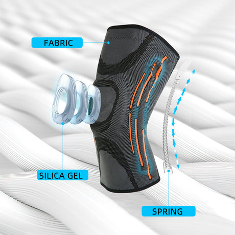 Silicone Spring Orange Strip Knee Protector Professional Jump Rope Knee Meniscus Protective Cover Knee Joint Sheath Running - V.I.P Digital Presence