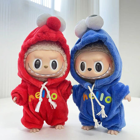Clothing only] First and second generation keychains Labubu clothing pendant canvas shoulder bag sesame bird two-piece set - V.I.P Digital Presence