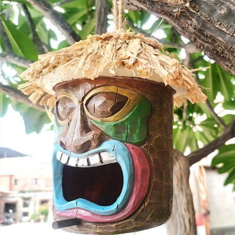 Ghost face tree face ashtray bird feeder candle holder hanging on tree ornament - V.I.P Digital Presence