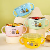304 stainless steel children's tableware set cute baby food bowl stainless steel tableware children's water cup - V.I.P Digital Presence