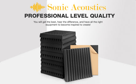 Acoustic Foam Panels 2" X 12" X 12" Self-Adhesive Acoustic Studio Wedge Tiles, Sound Panels Wedges Soundproof Foam Padding Sound - V.I.P Digital Presence