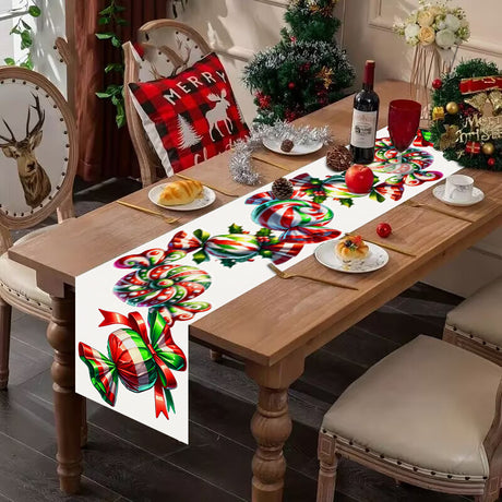 Christmas candy printed table flag new Christmas table decoration tablecloth mat holiday party tablecloth - V.I.P Digital Presence