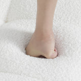 Teddy fabric rocking chair, cushioned rocking chair with high backrest, modern rocking chair, white - V.I.P Digital Presence