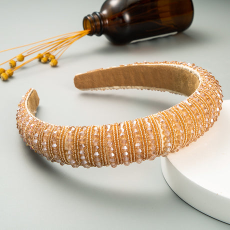 Hair Hoop Hand Woven Beaded Head Hoop Female Baroque Sponge Hair Bundle Korean Style Of The Net Red Face Wash Hair Accessories - V.I.P Digital Presence