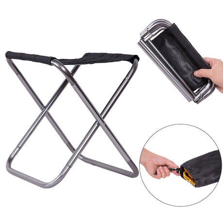 25*22.5*27cm Outdoor Aluminum Folding Stool Chair Small Fishing Stool Chair Portable Camping Outdoor Fishing Chair Fishing Tool - V.I.P Digital Presence