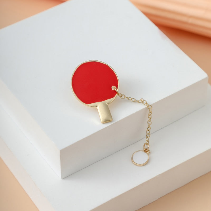 Fashion Cartoon Badminton Brooch pin Badge Sports Equipment table Tennis Fashion Jewelry Wholesale Gift athletes - V.I.P Digital Presence