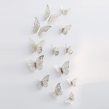 12pcs 3D Hollow Butterfly Wall Sticker for Home Decor DIY Butterflies Fridge stickers  Room Decoration Party Wedding Decor - V.I.P Digital Presence