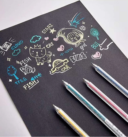 Drawing Doodling Scrapbook Journaling fluorescent Sparkle Gel Pen Neon Glitter Pens Fine Tip Art Markers Glittering Pen Set - V.I.P Digital Presence