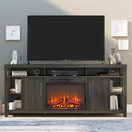 23 inch electric fireplace insert ultra thin heater with log set & realistic flame remote control - V.I.P Digital Presence