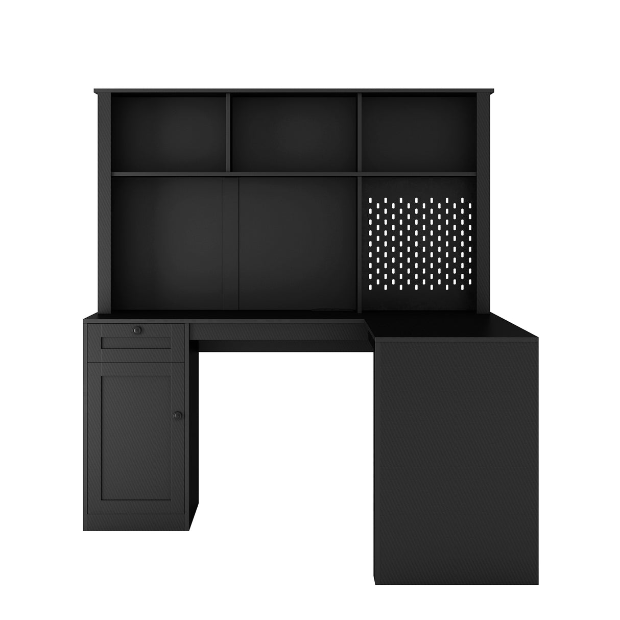 Writing desk with drawer bookshelf and charger, modern L-shaped desk with storage space, corner gaming computer desk - V.I.P Digital Presence