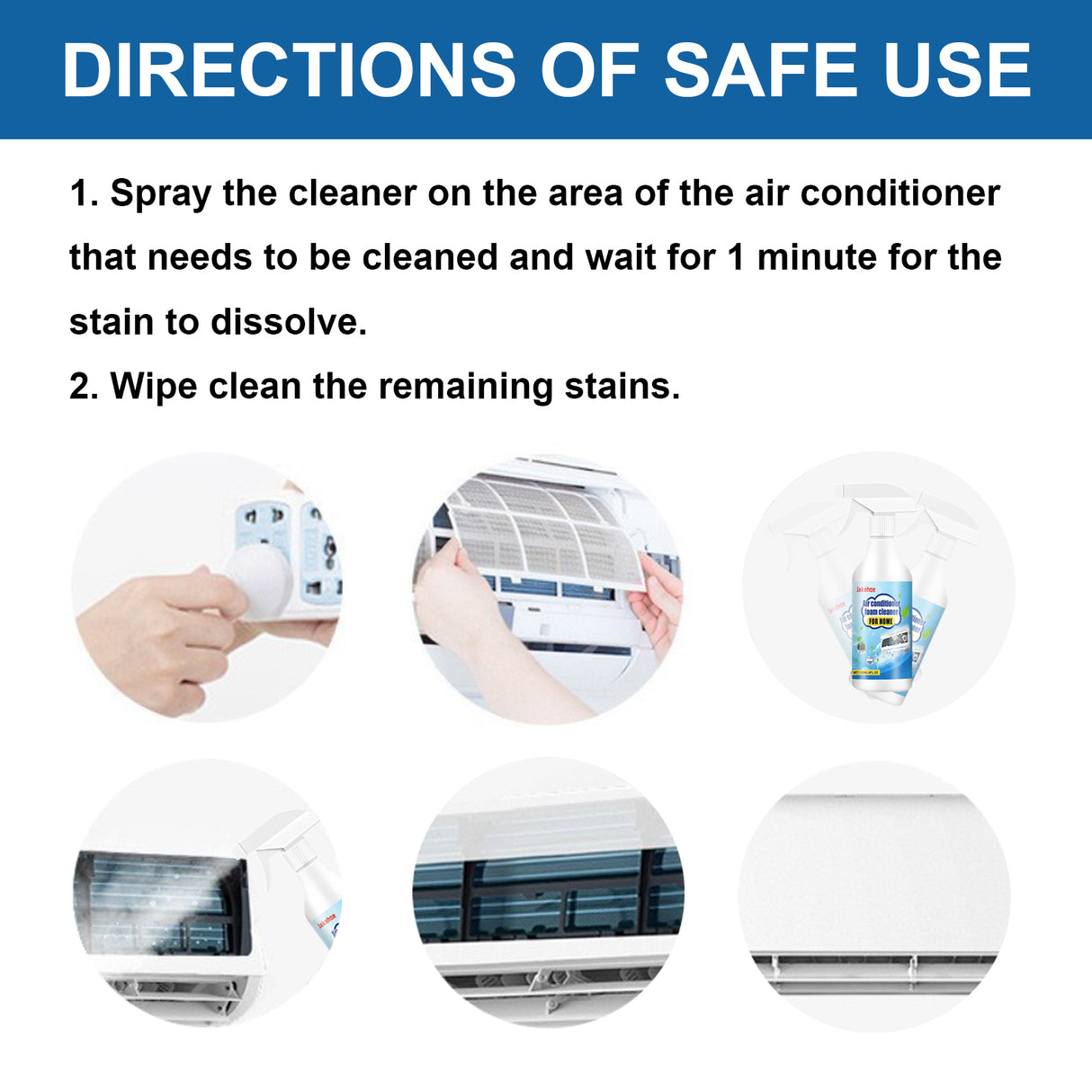 Air Conditioner Foam Cleaner For Home, Air Conditioning Purification Cleaning Decontamination Odor Removal Inside And Outside Machine Cleaning - V.I.P Digital Presence