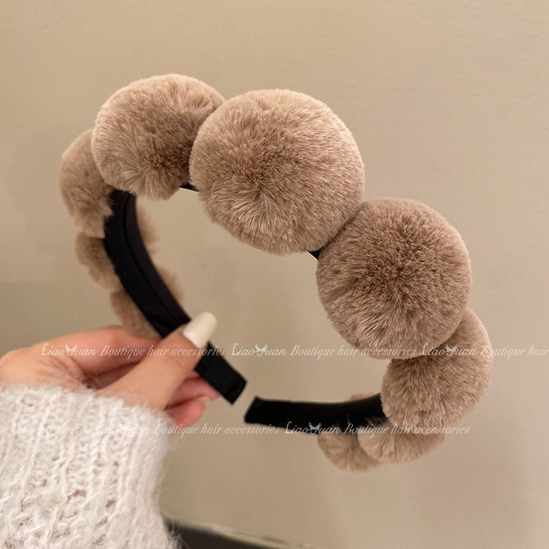 Retro plush hair hoop women's headband compression headband accessories - V.I.P Digital Presence