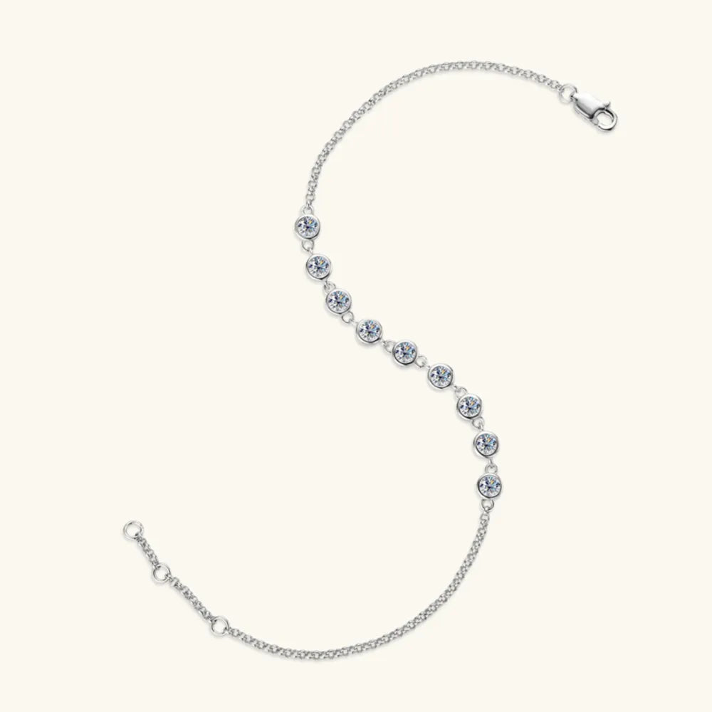 Inlaid Moissanite 925 Sterling Silver Bracelet - V.I.P Digital Presence