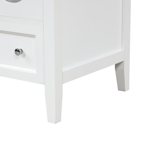 24" Bathroom Vanity with Sink, Bathroom Vanity Cabinet with One Drawer and Doors, Adjustable Shelf, Solid Wood and MDF, White - V.I.P Digital Presence