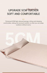 Colchón de aire autoinflable con diseño de camuflaje, ideal para camping y almohada. 