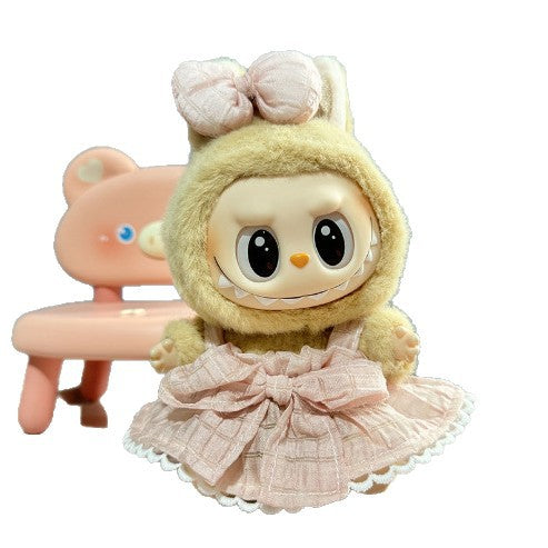 Ropa] Ropa Labubu con colgante de cara de PVC, ropa para muñecas de la serie Labubu Sitting Party