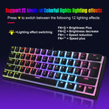HXSJ new 61 key wired mechanical keyboard, blue axis pudding keycap, color backlit game, office and home use - V.I.P Digital Presence