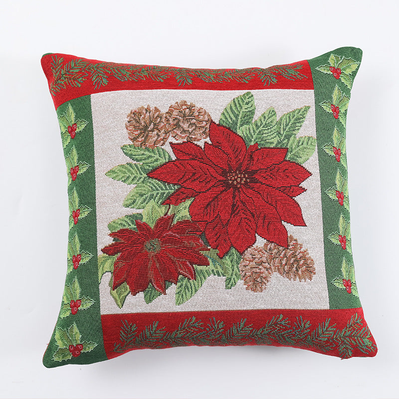 Christmas Pillow Cover (without core) Woven Cartoon Elk Snowman European and American Festival Cushion Sofa - V.I.P Digital Presence