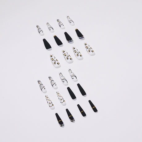 Butterfly Wearing Leopard-Print Nail Piece Scrub Manicure Wearing Nail Patch With Drill Nail Patch - V.I.P Digital Presence