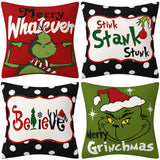 Grinch Christmas Pillow Cover Amazon Home Christmas Decoration Cushion Sofa Pillowcase - V.I.P Digital Presence