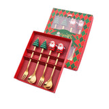 Christmas gift tableware stainless steel coffee spoon dessert spoon fork set - V.I.P Digital Presence