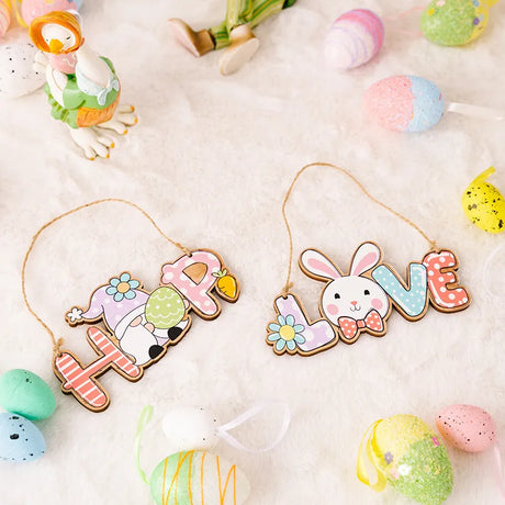 Easter Decoration Supplies Easter Letter Pendant Colorful Rabbit Pendant Colorful Letter Pendant - V.I.P Digital Presence