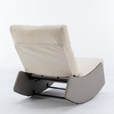 Modern rocking chair recliner, comfortable cushioned recliner with footstool, gray - V.I.P Digital Presence