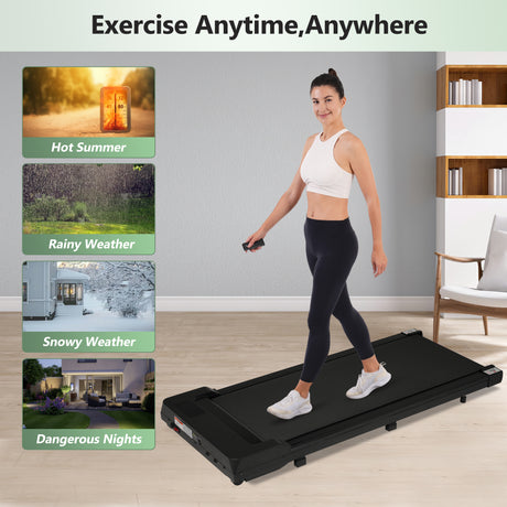 New 8.10 Walking Pad Under Home Desktop Treadmill -2.5HP Walking Treadmill 0.6-4MPH 300LBS Capacity Remote Control Battery - V.I.P Digital Presence