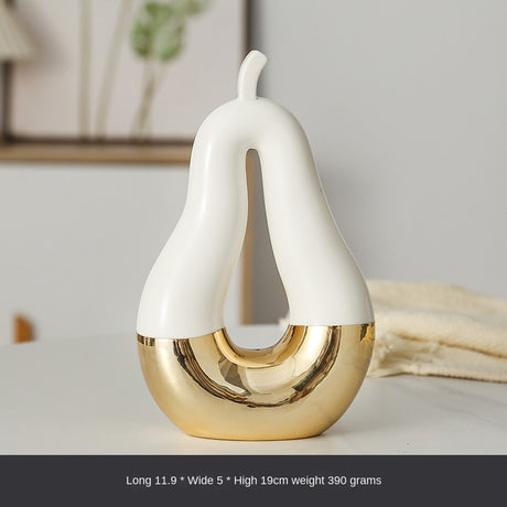 Modern Minimalist Gilded Apple Pear Creative Wine Cabinet Decorative Piece Luxury Home Living Room Entrance Ceramic Craft - V.I.P Digital Presence