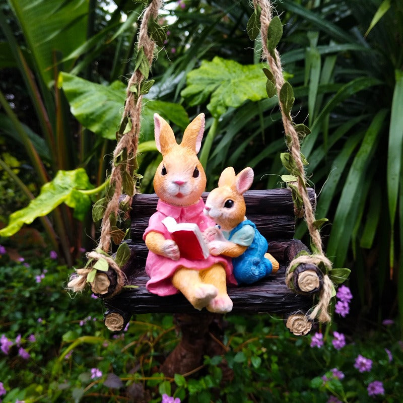 Simulated rabbit reading animal ornament - V.I.P Digital Presence