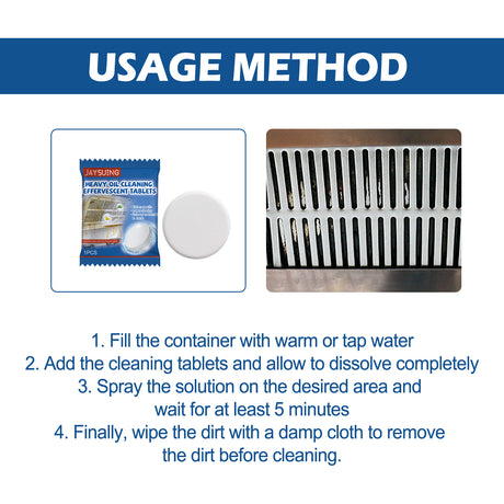 Kitchen Oil Stain Cleaning Tablets Heavy Oil Dirt Stain Cleaning Effervescent Tablets Kitchen Range Hood Cooktop - V.I.P Digital Presence