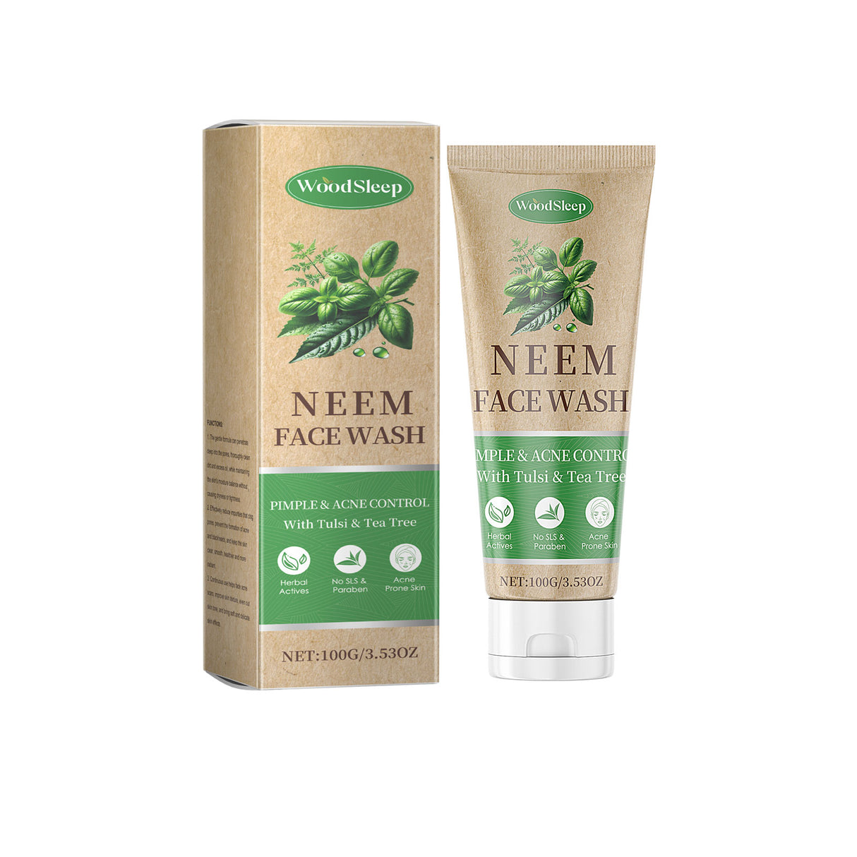 Woodsleep Gentle Moisturizing Facial Cleanser, Gentle Moisturizing Facial Cleanser Dense Foam Clean, Moist And Not Tight