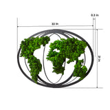 Moss World Map Metal Wall Decor