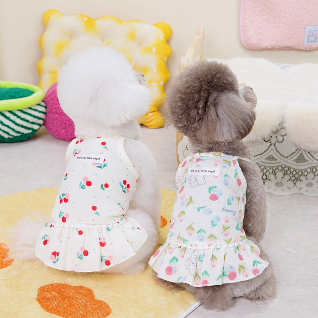 Puppy costume Teddy Schnauzer peach heart gauze skirt - V.I.P Digital Presence