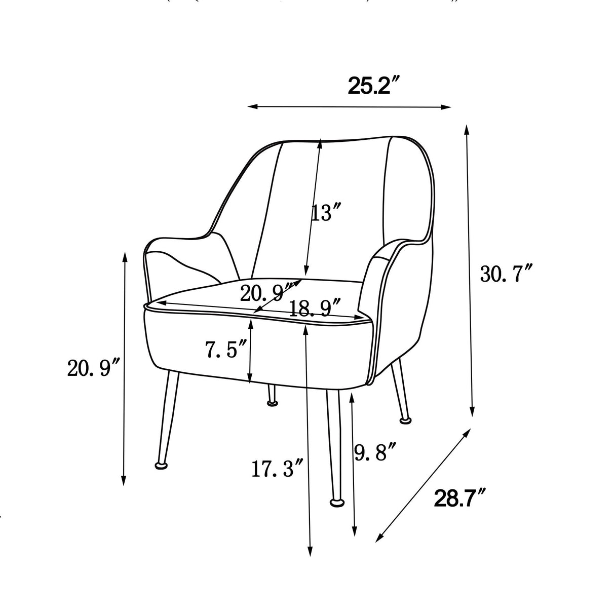 Modern soft white Teddy fabric ivory chair with ergonomic features featuring gold legs and adjustable legs