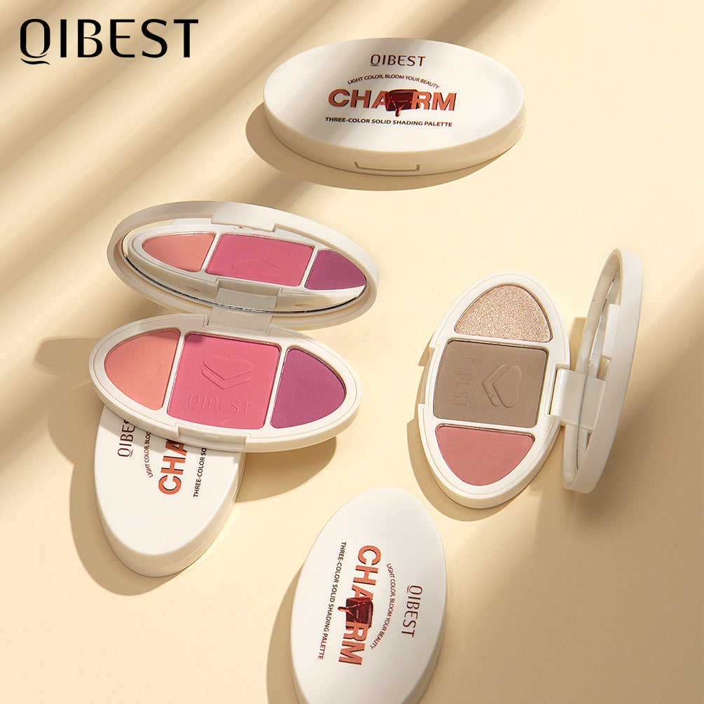 QIBEST High Gloss Repairing All-In-One Plate Matte Brightening Glitter Powder Blush Rouge Plate Powder Cake Repairing Plate - V.I.P Digital Presence