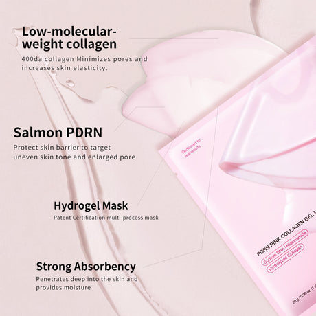 PDRN PINK COLLAGEN GEL MASK Pink Collagen facial mask Jelly Split facial mask - V.I.P Digital Presence