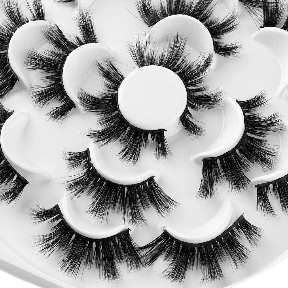 7 Pairs 3D Mink Hair False Eyelashes 25mm Lashes Thick Long Wispy Fluffy Handmade False Eyelashes - V.I.P Digital Presence
