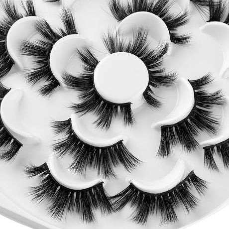 7 Pairs 3D Mink Hair False Eyelashes 25mm Lashes Thick Long Wispy Fluffy Handmade False Eyelashes - V.I.P Digital Presence