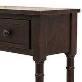TREXM Console Table Sofa Table Easy Assembly with Two Storage Drawers and Bottom Shelf for Living Room Entryway (Espresso)