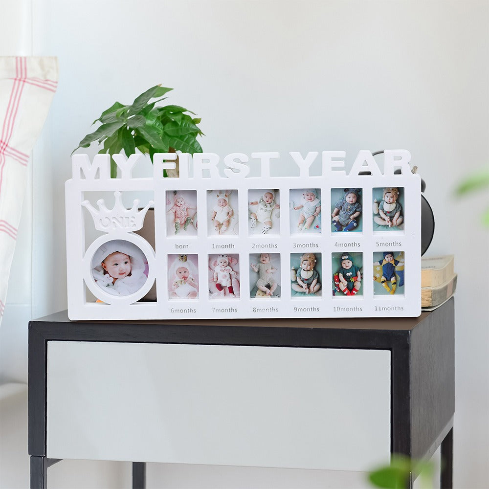 Newborn baby's 12 month growth record creative Korean style combination photo frame - V.I.P Digital Presence