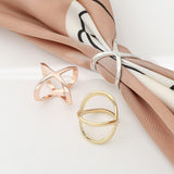 Creative Rice King Star Gold-Plated Scarf Buckle Multi-Purpose X Cross Hollow Smooth Surface Scarf Square Shawl Buckle - V.I.P Digital Presence