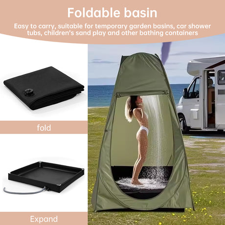 Folding Outdoor Camping Shower Tray Base  - for Pets & Travel - V.I.P Digital Presence