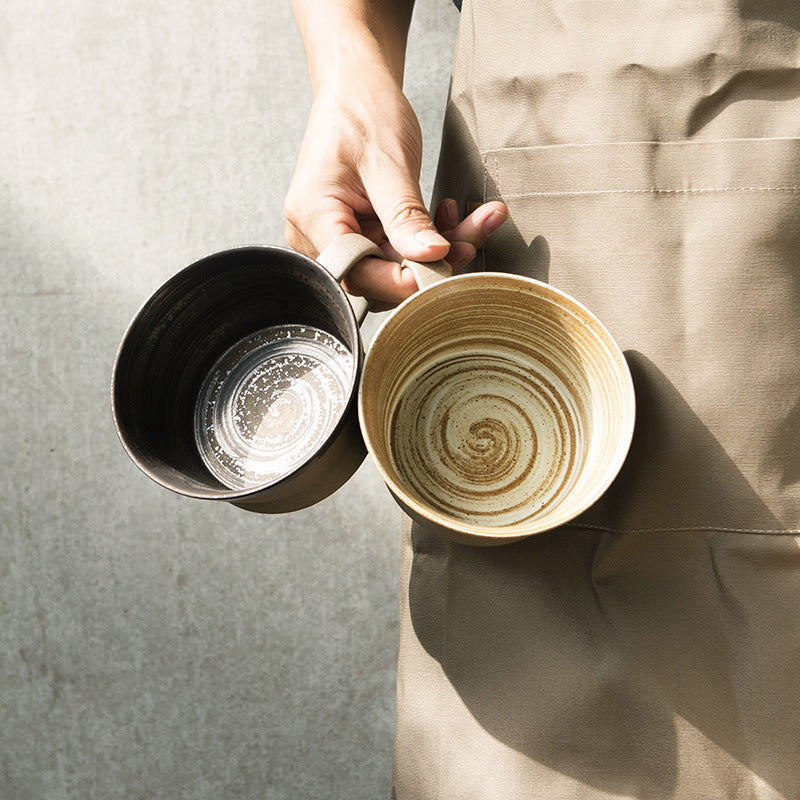 Coarse pottery coffee cup and plate set creative handmade retro coffee cup artistic cup plate milk cup - V.I.P Digital Presence
