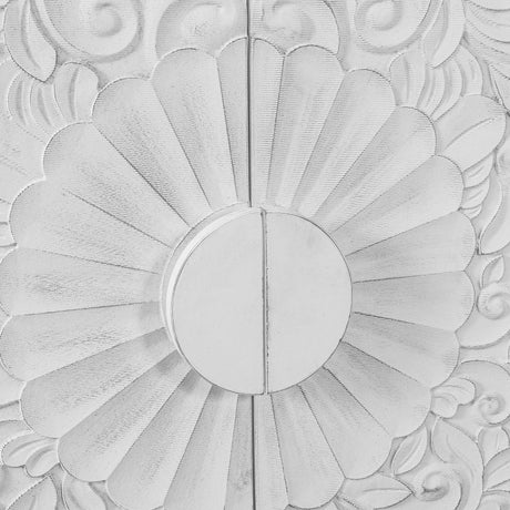 Vintage White Large Faceted Carved And Spliced Doors Combined With Black Frames For TV Stand Table,Sideboards, Accent Cabinets - V.I.P Digital Presence