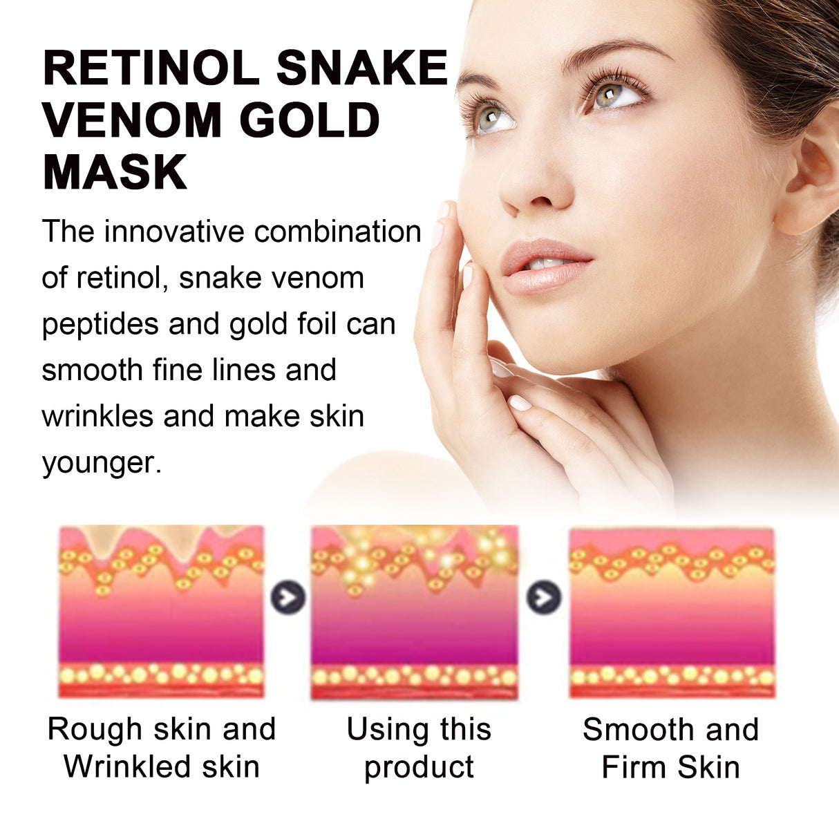 Retinol Snake Venom Gold Mask, Clear Skin, Tighten Pores, Brightening, Rejuvenating And Hydrating Mask - V.I.P Digital Presence
