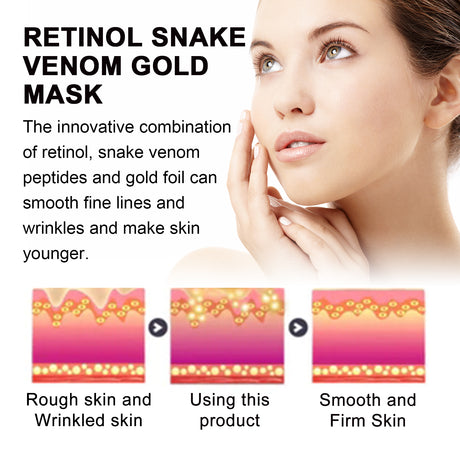 Retinol Snake Venom Gold Mask, Clear Skin, Tighten Pores, Brightening, Rejuvenating And Hydrating Mask - V.I.P Digital Presence